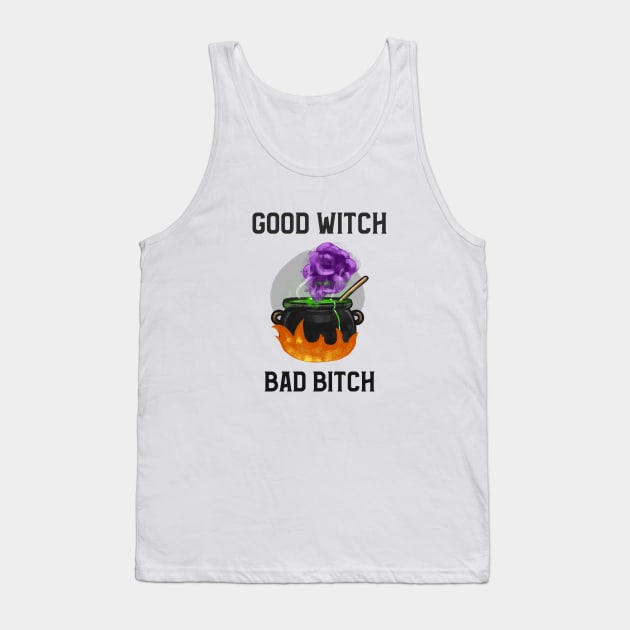 Good Witch, Bad Bitch Tank Top by Lemon Squeezy design 